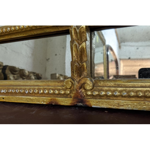 310 - WALL MIRROR, gilt frame, antiqued plate, 86cm x 106cm.