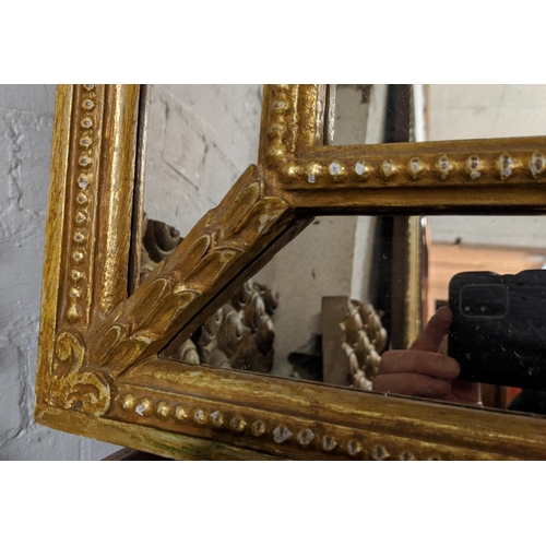 310 - WALL MIRROR, gilt frame, antiqued plate, 86cm x 106cm.