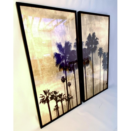 383 - CONTEMPORARY SCHOOL, Malibu Vista, diptych prints on board, framed, 155cm H x 79cm W. (2)