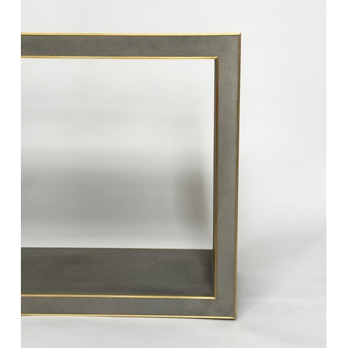 436 - CELA CONSOLE TABLE, faux shagreen rectangular with undertier, 170cm W x 40cm D x 82cm H.