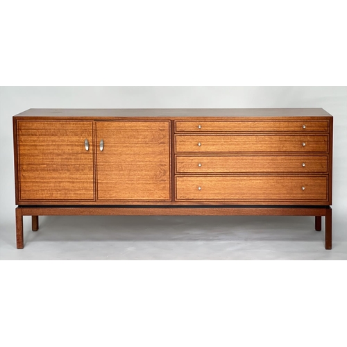 443 - GREAVES AND THOMAS SIDEBOARD, 1970s teak with four drawers and two doors on stile supports, 176cm W ... 