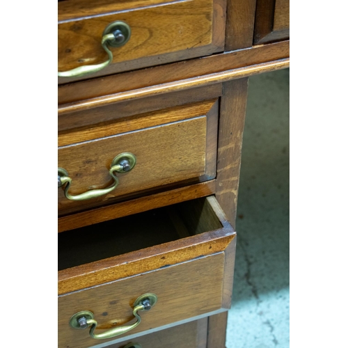 469 - PEDESTAL DESK, 78cm H x 121cm W x 56cm D, late Victorian walnut, circa 1890 with tan leather top abo... 