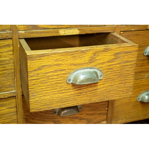 472 - HABERDASHERY CABINET, 161cm H x 95cm W x 46cm D, late 19th/early 20th century Continental oak, in tw... 