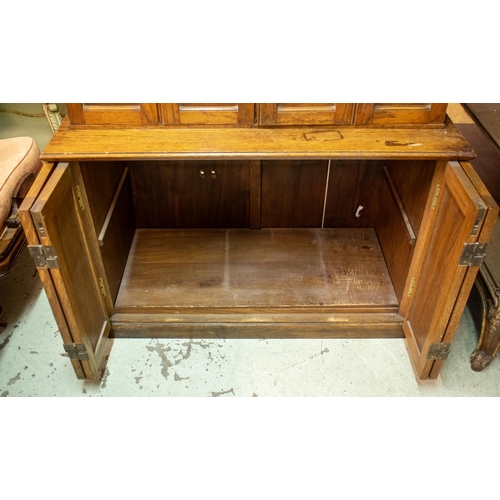 472 - HABERDASHERY CABINET, 161cm H x 95cm W x 46cm D, late 19th/early 20th century Continental oak, in tw... 