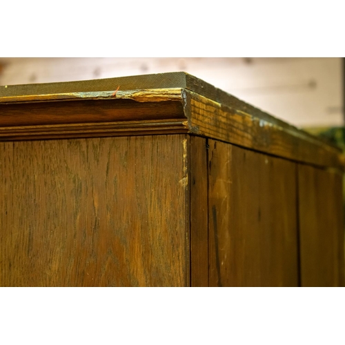 472 - HABERDASHERY CABINET, 161cm H x 95cm W x 46cm D, late 19th/early 20th century Continental oak, in tw... 