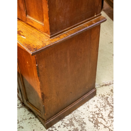 472 - HABERDASHERY CABINET, 161cm H x 95cm W x 46cm D, late 19th/early 20th century Continental oak, in tw... 