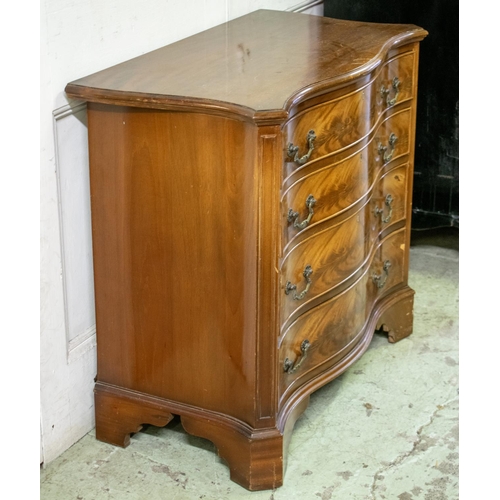 483 - SERPENTINE CHEST, 78cm H x 84cm W x 45cm D, Georgian style mahogany of four drawers.