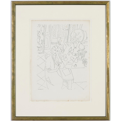 75 - HENRI MATISSE, Deux femmes avec fleurs et poires 1941, signed in the plate, Heligravures on arches p... 