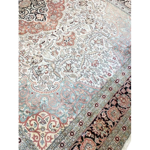 90 - ISPHAHAN DESIGN SILK CARPET, 270cm x 180cm.