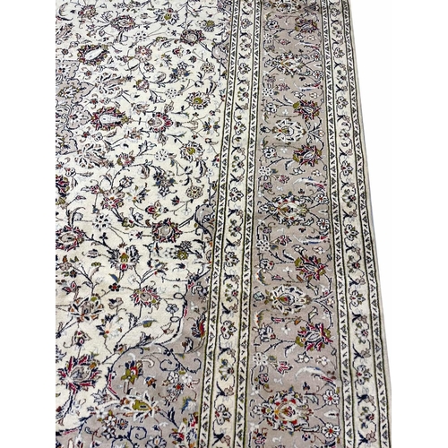 90 - ISPHAHAN DESIGN SILK CARPET, 270cm x 180cm.