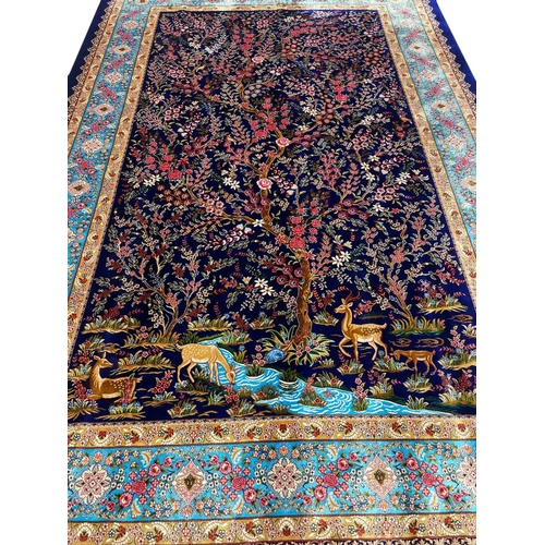 91 - FINE QUM DESIGN RUG, 225cm x 150cm, tree of life.