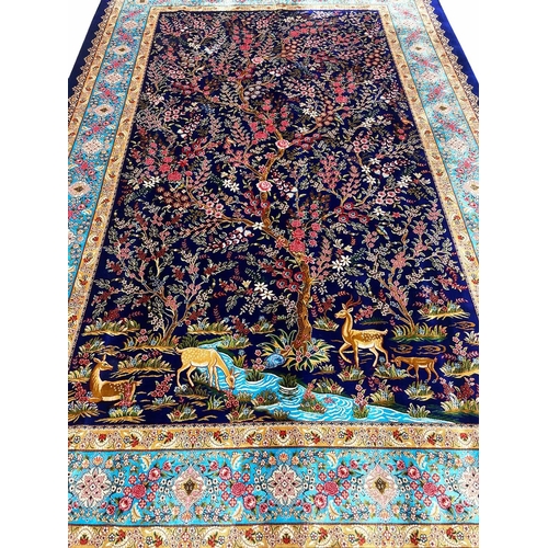 91 - FINE QUM DESIGN RUG, 225cm x 150cm, tree of life.