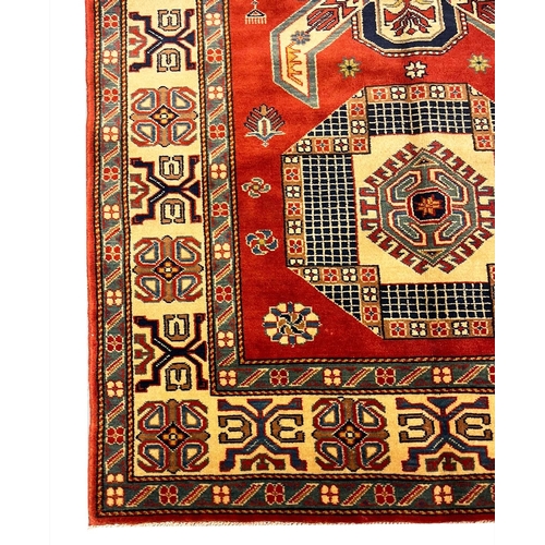 96 - FINE KAZAK RUG, 182cm x 117cm.