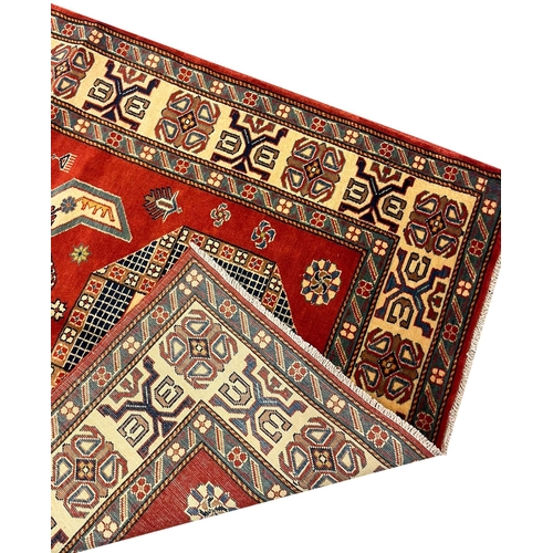 96 - FINE KAZAK RUG, 182cm x 117cm.