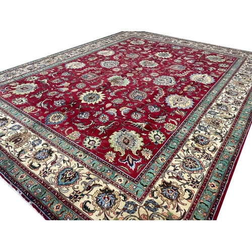 97 - FINE PERSIAN SHAH ABBAS DESIGN TABRIZ CARPET, 390cm x 295cm.