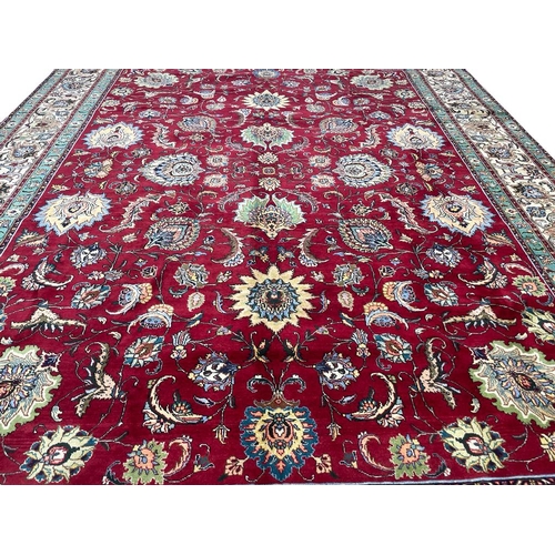 97 - FINE PERSIAN SHAH ABBAS DESIGN TABRIZ CARPET, 390cm x 295cm.