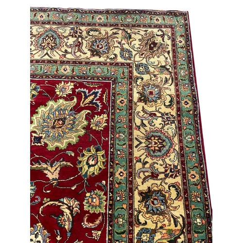 97 - FINE PERSIAN SHAH ABBAS DESIGN TABRIZ CARPET, 390cm x 295cm.