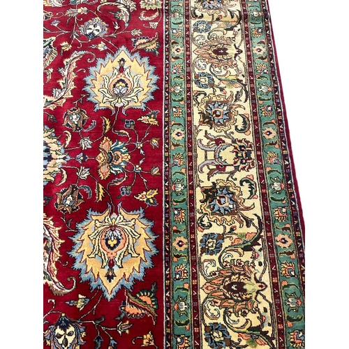 97 - FINE PERSIAN SHAH ABBAS DESIGN TABRIZ CARPET, 390cm x 295cm.