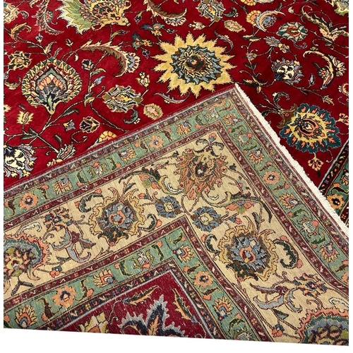 97 - FINE PERSIAN SHAH ABBAS DESIGN TABRIZ CARPET, 390cm x 295cm.