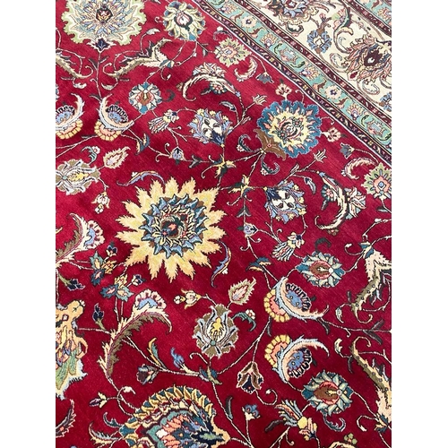 97 - FINE PERSIAN SHAH ABBAS DESIGN TABRIZ CARPET, 390cm x 295cm.