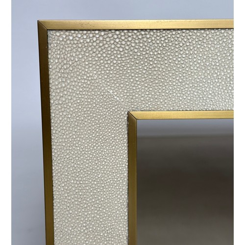 438 - CELA LOW TABLE, faux shagreen rectangular with undertier, 170cm x 109cm x 35cm H.