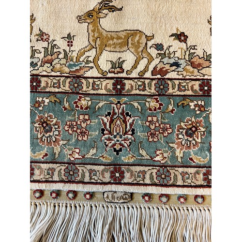 109 - TURKISH SILK RUG, 95cm x 63cm.