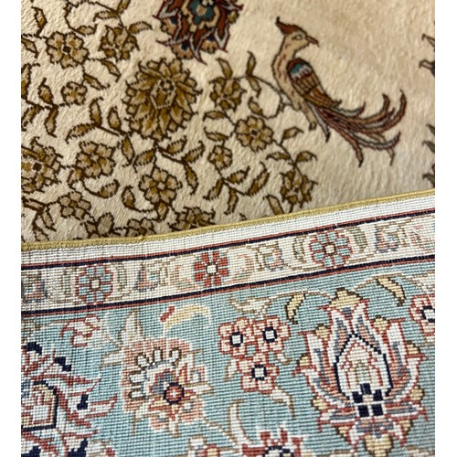 109 - TURKISH SILK RUG, 95cm x 63cm.