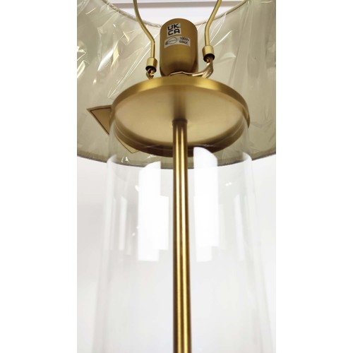 302 - LAUREN RALPH LAUREN TABLE LAMPS, a pair, gilt metal and glass, with shades, 70cm H approx. (2)