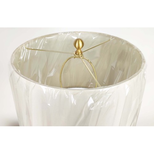 302 - LAUREN RALPH LAUREN TABLE LAMPS, a pair, gilt metal and glass, with shades, 70cm H approx. (2)