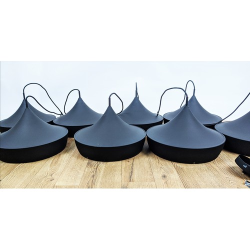 315 - CEILING PENDANT LIGHTS, a set of eight, contemporary design, 35cm diam. approx. each. (8)