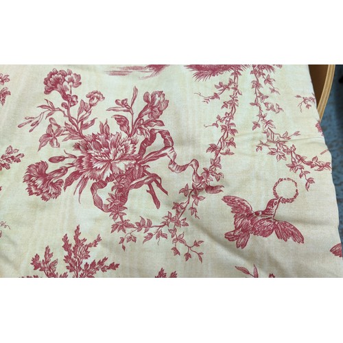 327 - TWO PAIRS OF LARGE CURTAINS, 'Toile de Jouy' red design on a cream-coloured ground, 100% cotton, all... 