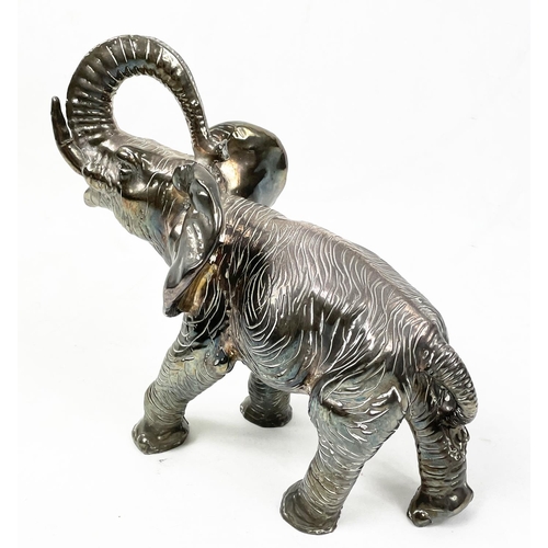 21 - SILVER CLAD ELEPHANT, marked 925, 28cm L x 25cm H.