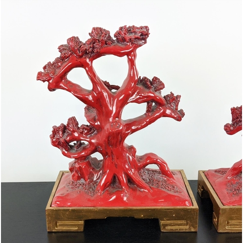 490 - PAOLO MOSCHINO KYOTO SEA CORAL SCULPTURES, a set of four, 35cm H, red finish. (4)