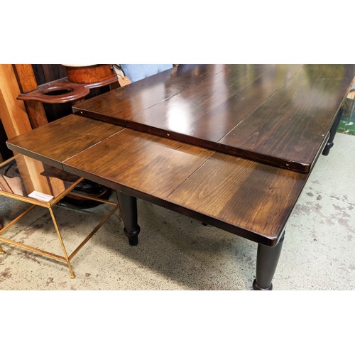 495 - CHALON DINING TABLE, drawleaf, 72cm H x 80cm W x 183cm closed and 270cm extended, dark cherry top an... 