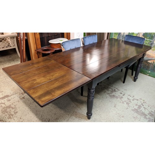 495 - CHALON DINING TABLE, drawleaf, 72cm H x 80cm W x 183cm closed and 270cm extended, dark cherry top an... 