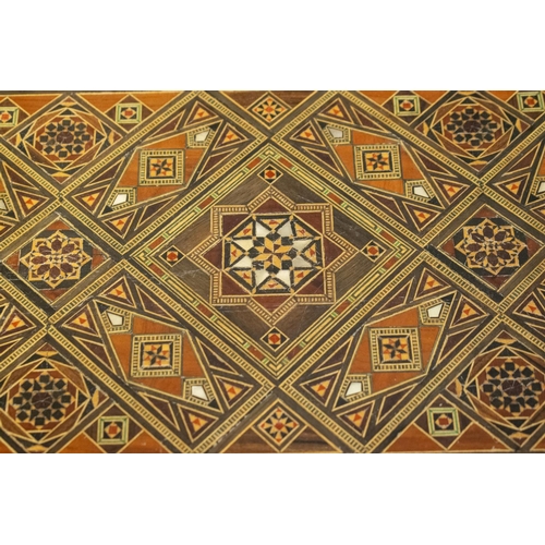 501 - SYRIAN GAMES TABLE, 78cm H x 83cm x 41cm, inlaid with folding top, with central section which lifts ... 