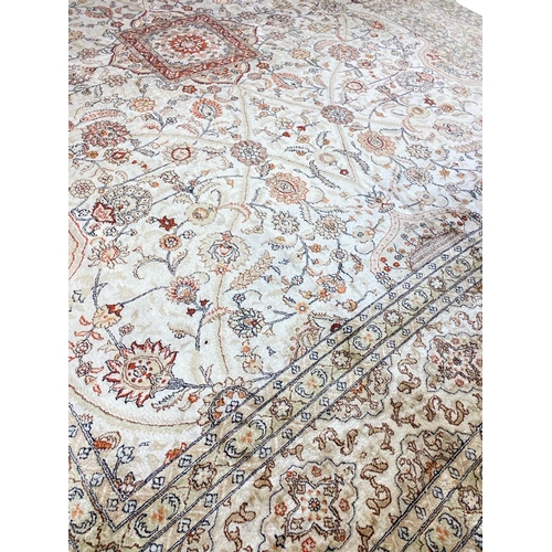 75 - FINE PURE SILK HEREKE DESIGN CARPET, 310cm x 250cm.