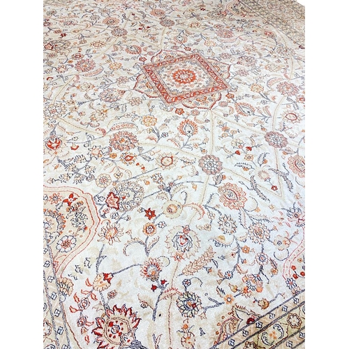 75 - FINE PURE SILK HEREKE DESIGN CARPET, 310cm x 250cm.