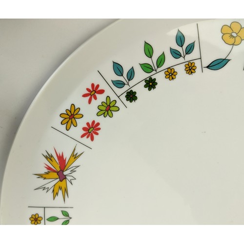 34 - A ROSENTHAL STUDIO - LINE PART DINNER SET, floral motif borders, comprising dinner plates, dessert p... 