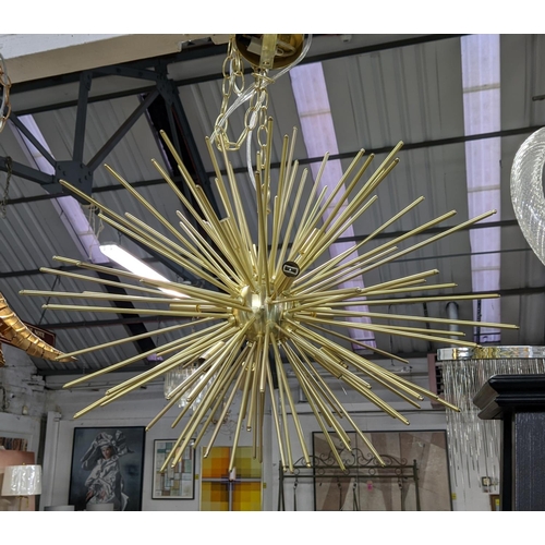 333 - CHANDELIER, 1970's Italian style, gilt metal, nine branch, 65cm diam.