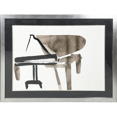 21 - AFTER CEDRIC CHAUVELOT 'Pianos', a pair of prints, each 88cm x 108cm overall, framed. (2)