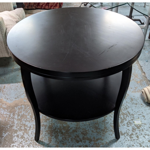 366 - SIDE TABLE, 76cm H x 90cm W, contemporary, with undertier.