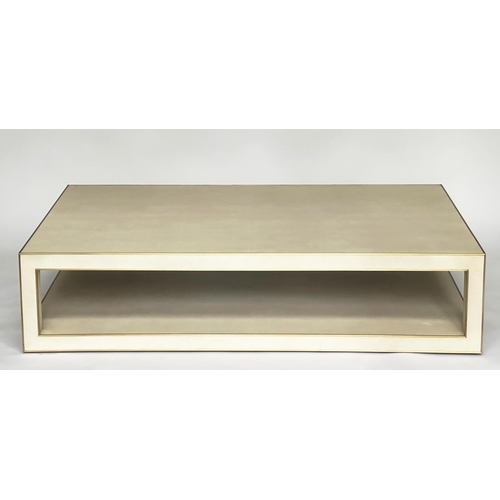 203 - CELA LOW TABLE, faux shagreen, rectangular with undertier, 170cm x 109cm x 35cm H.