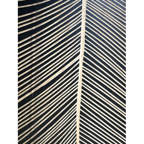 205 - WALL PANELS, a pair, rectangular panelled each featuring mounted feather palm fond leaf, 120cm x 60c... 