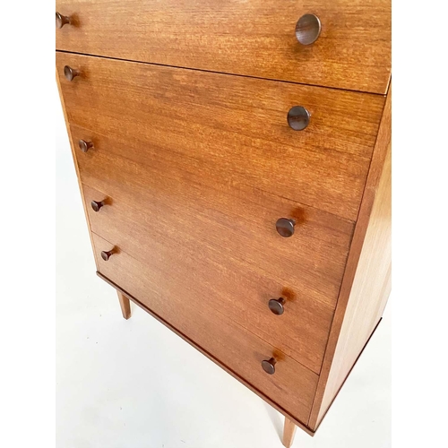 220 - AVALON CHEST, mod 20th century teak, with five long drawers, raised upon square tapering supports, 6... 