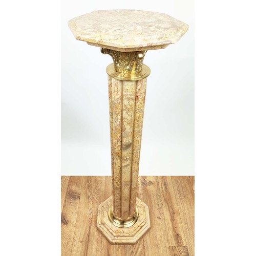 382 - PEDESTALS, a pair, Corinthian column form, marble, gilt mounts, 102cm x 31cm. (2)