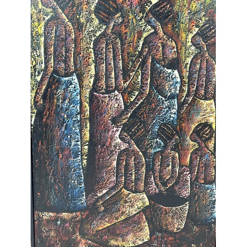 40 - PAULO KAPELA (1947-2020, Angola), Female Figures, oil on canvas, 89cm x 58cm, framed.