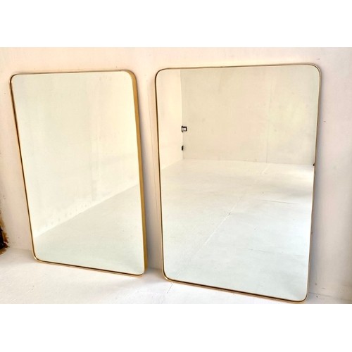 313 - WALL MIRRORS, a pair, 1960s French style, gilt frames, 120.5cm x 80.5cm. (2)