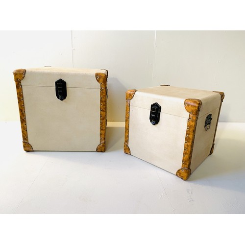 363 - TRUNKS, a graduated pair, vintage style, 50cm H. (2)