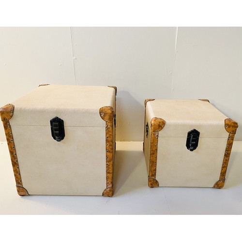 363 - TRUNKS, a graduated pair, vintage style, 50cm H. (2)